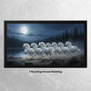 Framed 7 Running Horses Painting for Vastu Solution – Enhance Positivity & Success
