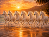 Golden Dawn Seven Horses Vastu Painting - Enhance Positive Energy, Success, and Harmony