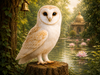 White Owl Vastu Wall Painting – Symbol of Wisdom, Wealth & Protection