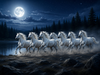 Framed 7 Running Horses Painting for Vastu Solution – Enhance Positivity & Success