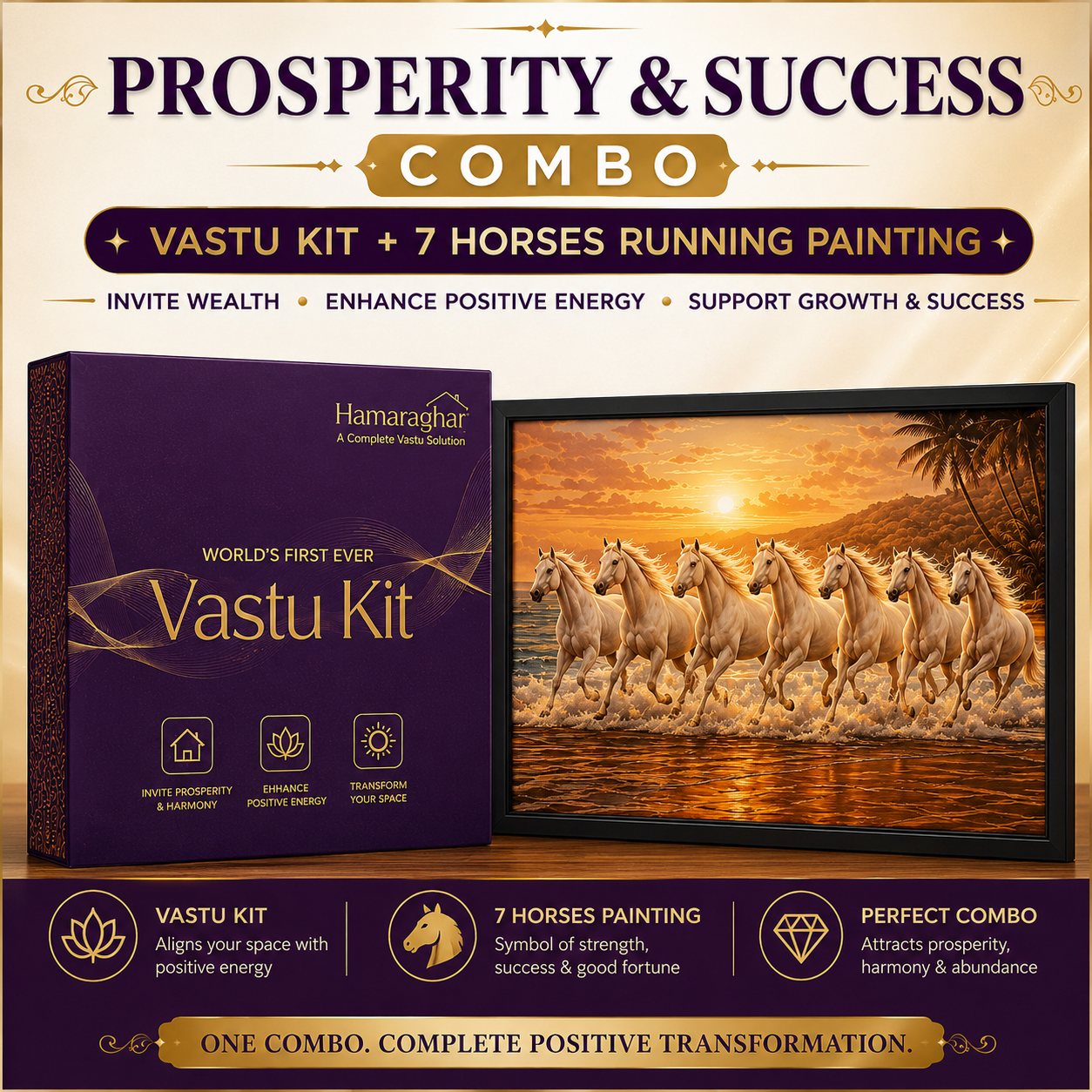 Bundle — Vastu Kit + Golden Dawn 7 Horses Painting
