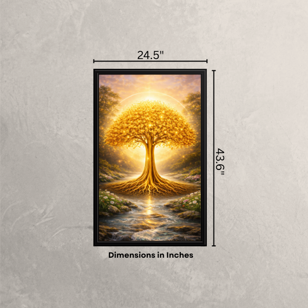 Golden Tree of Life Vastu Wall Painting – Symbol of Wealth, Growth & Abundance