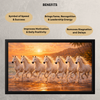 Golden Dawn Seven Horses Vastu Painting - Enhance Positive Energy, Success, and Harmony