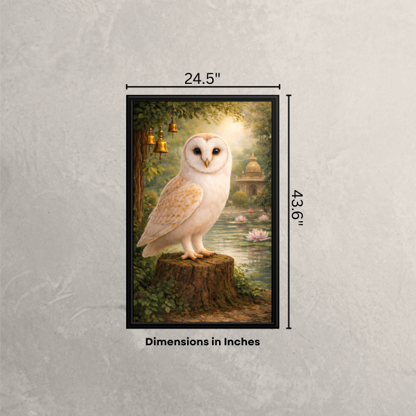 White Owl Vastu Wall Painting – Symbol of Wisdom, Wealth & Protection