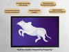 Bull painting with motivational benefits and tagline built for leaders powered by prosperity